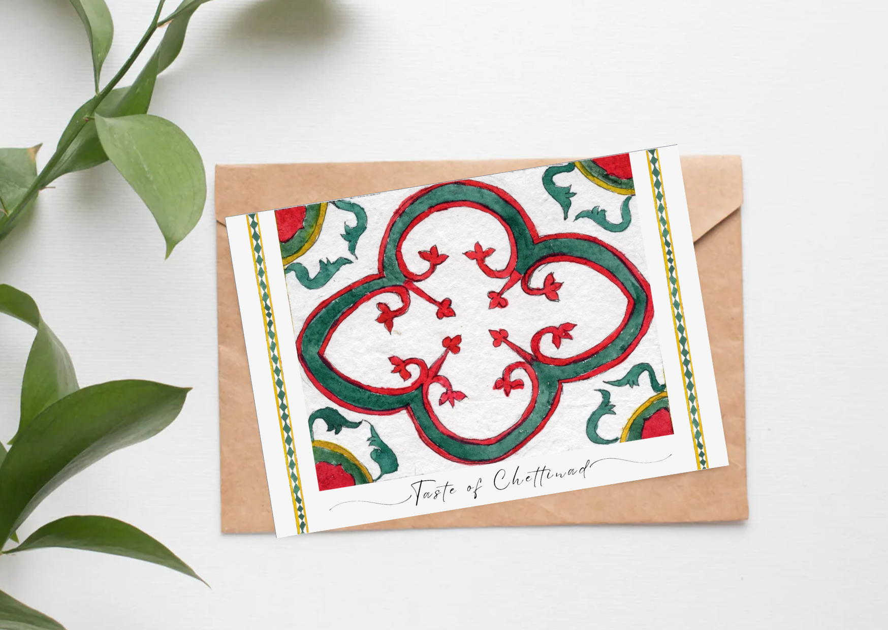 Taste of Chettinad: Athangudi Tile 2 — A6 Postcards by Aishwarya Ashok